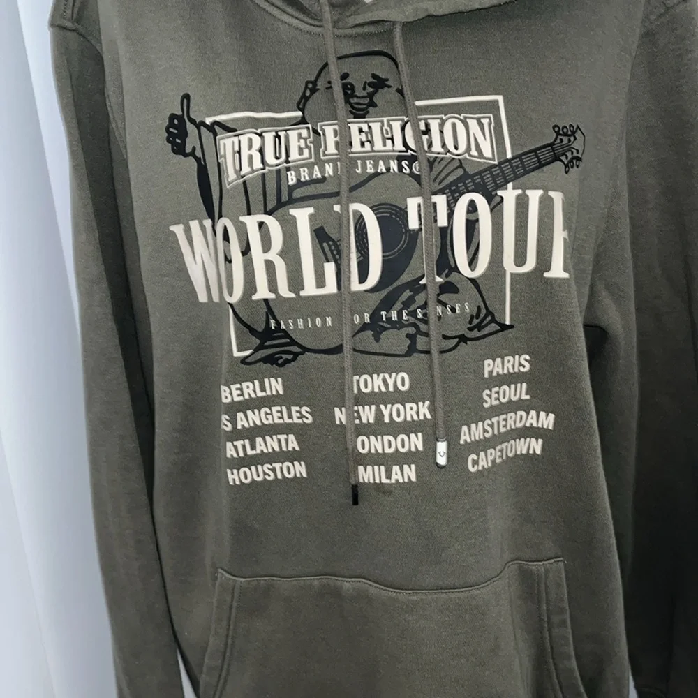 True Religion World Tour Pullover Hooded Sweatshirt Men's XXL Hoodie